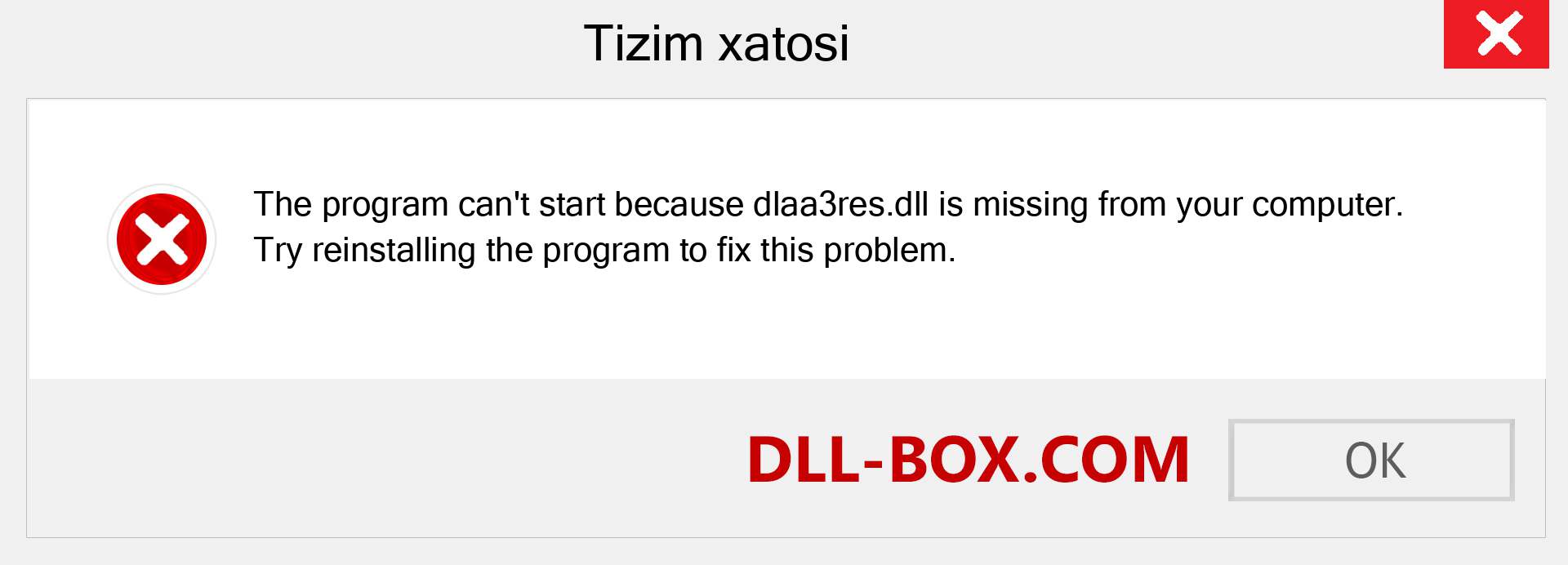 dlaa3res.dll fayli yo'qolganmi?. Windows 7, 8, 10 uchun yuklab olish - Windowsda dlaa3res dll etishmayotgan xatoni tuzating, rasmlar, rasmlar